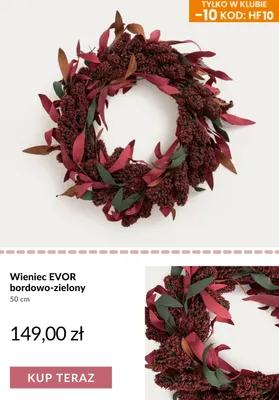 Wieniec Evor bordowo-zielony 50 cm promocja w Homla