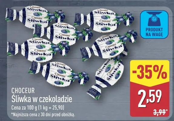 Śliwka w czekoladzie promocja w Aldi