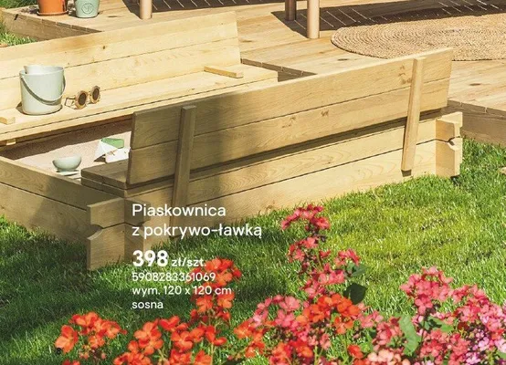 Piaskownica z pokrywo-ławką promocja w Castorama