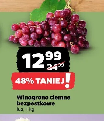Winogrono ciemne bezpestkowe promocja w Netto