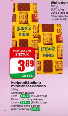 Herbatniki minis choco Bahlsen promocja w Dino