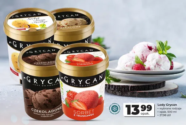 Lody sorbet z truskawek Grycan promocja w Odido
