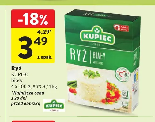 Ryż biały Kupiec promocja w Intermarche