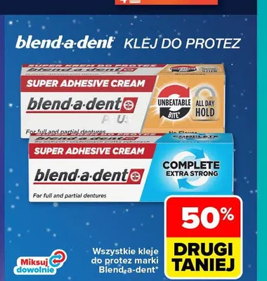 Kleje do protez marki Blend-a-dent promocja w Carrefour Market