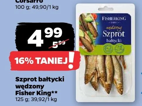 Szprot bałtycki wędzony Fisher King promocja w Netto