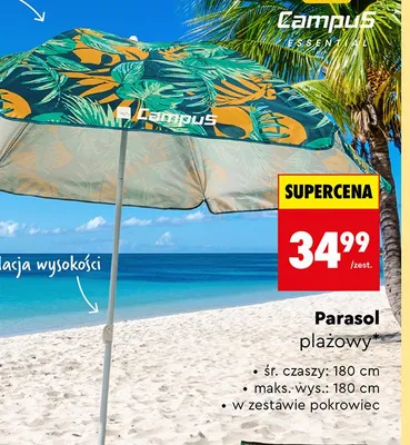 Parasol plażowy Campus promocja w Biedronka