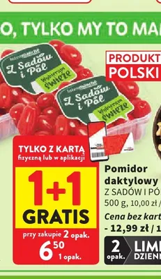 Pomidory daktylowe Z Sadów i Pól promocja w Intermarche