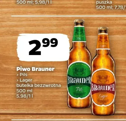 Piwo Brauner Lager promocja w Netto