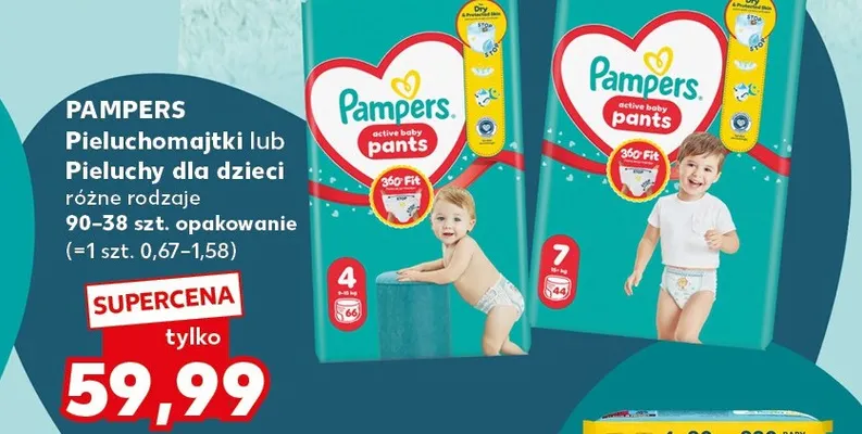 Pieluchy dla dzieci Pampers promocja w Kaufland