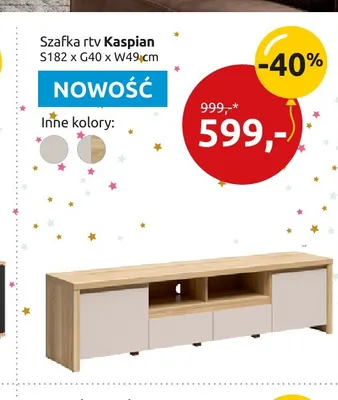 Szafka RTV Kaspian promocja w Black Red White