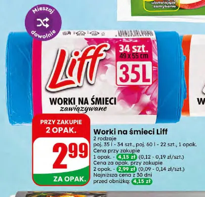 Worki na śmieci Liff 60 l promocja w Dino