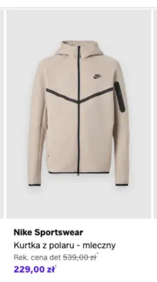 Kurtka z polaru Nike Sportswear mleczny promocja w Lounge by Zalando