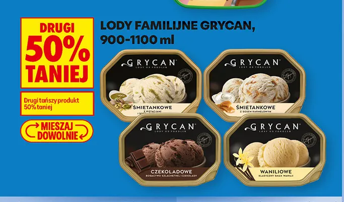 Lody waniliowe Grycan promocja w Biedronka