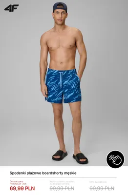 Spodenki plażowe boardshorty męskie 4F promocja w 4F