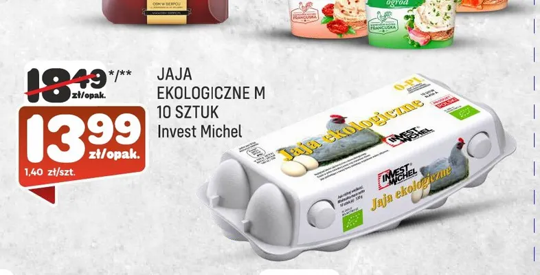Jajka kurze ekologiczne M Invest Michel promocja w Społem Praga