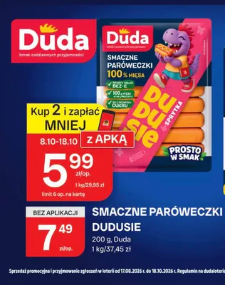 Smaczne paróweczki Dudusie Duda promocja w Chorten