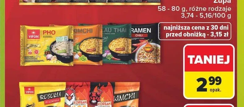 Zupa błyskawiczna Vifon Lau Thai promocja w Carrefour