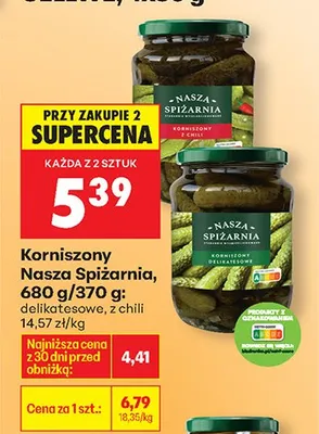 Korniszony z chilli promocja w Biedronka