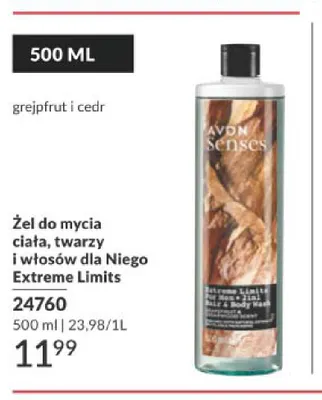Żel do mycia ciała, twarzy i włosów dla Niego Extreme Limits Avon promocja w AVON