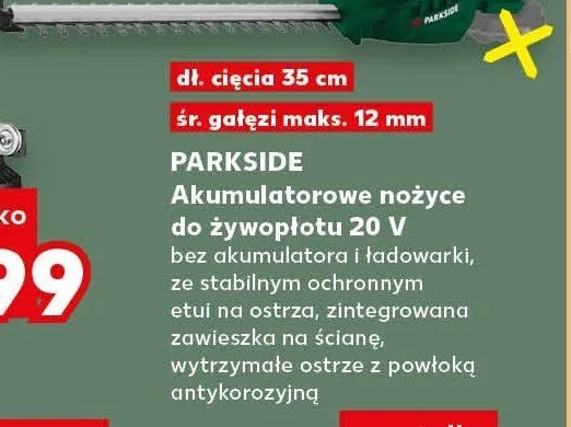 Akumulatorowe nożyce do żywopłotu Parkside promocja w Kaufland