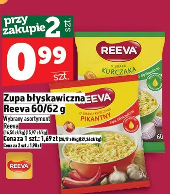 Zupa błyskawiczna Reeva 60/62 g promocja w TOPAZ