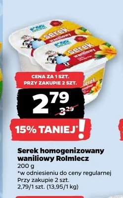 Serek homogenizowany waniliowy Rolmlecz promocja w Netto