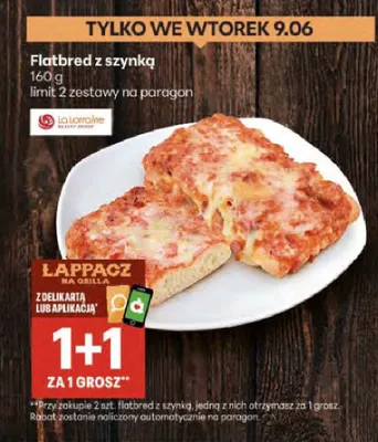 Flatbred z szynką La Lorraine promocja w Delikatesy Centrum