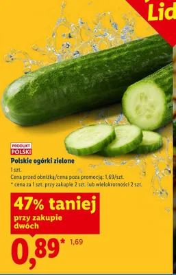 Ogórki zielone polskie promocja w Lidl