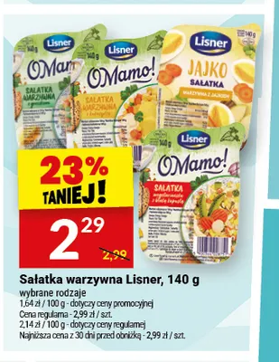 Sałatka warzywna Lisner promocja w Twój Market