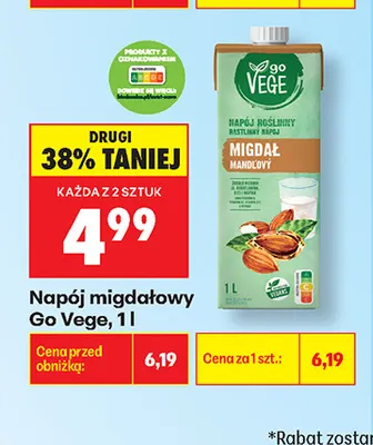 Napój migdałowy Go Vege promocja w Biedronka