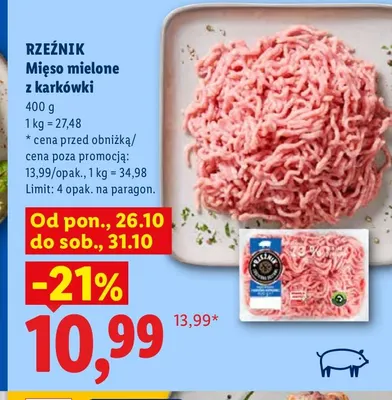Mięso mielone z karkówki Rzeźnik promocja w Lidl