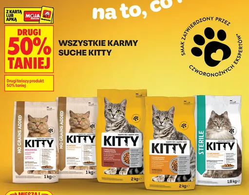 Karma sucha dla kota Sterile z kurczakiem Kitty promocja w Biedronka