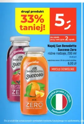 Napój San Benedetto Succoso Zero Frutti Rossi promocja w Dealz