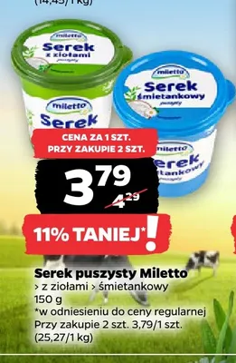 Serek puszysty z ziołami Miletto promocja w Netto