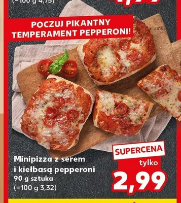 Minipizza z serem i kiełbasą pepperoni promocja w Kaufland
