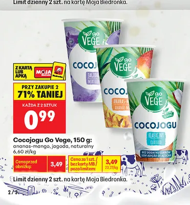 Cocojogu Go Vege jagoda promocja w Biedronka