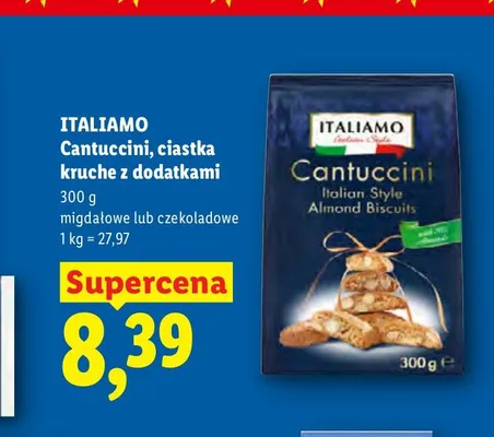 Ciastka kruche cantuccini migdałowe ITALIAMO promocja w Lidl