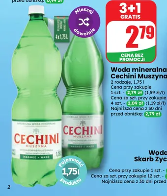Woda mineralna Cechini Muszyna promocja w Dino