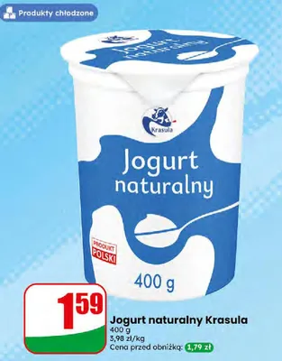 Jogurt naturalny Krasula promocja w Dino