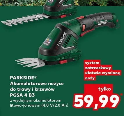 Akumulatorowe nożyce do trawy i krzewów PGSA 4 B3 promocja w Kaufland