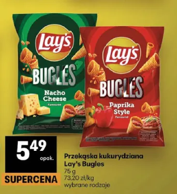 Przekąska kukurydziana Lay's Bugles Paprika Style promocja w Delikatesy Centrum