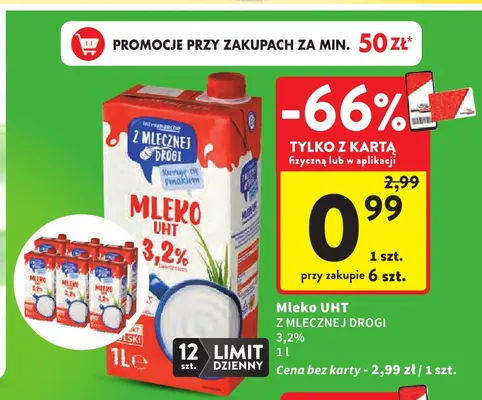 Mleko UHT Z Mlecznej Drogi 3,2% promocja w Intermarche