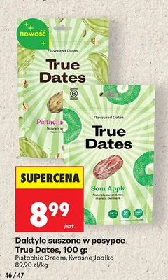 Daktyle suszone w posypce True Dates Pistachio Cream promocja w Biedronka