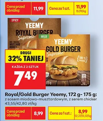 Burger Royal Burger Supreme Spicy z sosem miodowo-musztardowym promocja w Biedronka