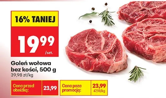 Goleń wołowa bez kości promocja w Biedronka