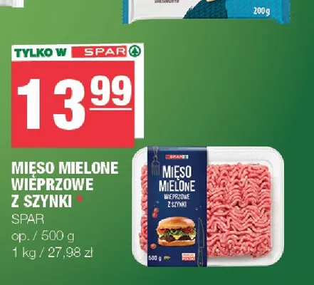 Mięso mielone wieprzowe z szynki Spar promocja w SPAR