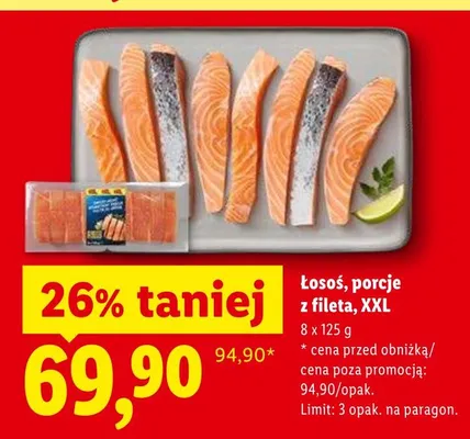 Łosoś porcje z fileta XXL promocja w Lidl