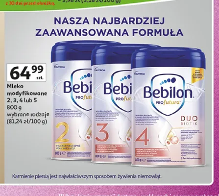 Mleko modyfikowane Bebilon Profutura promocja w Auchan