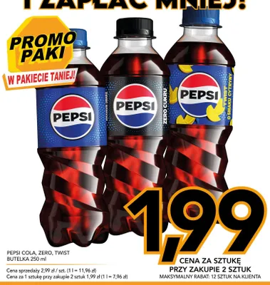 Napój gazowany Pepsi Zero Cukru promocja w Kupiec