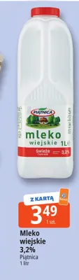 Mleko wiejskie Piątnica 3,2% promocja w Leclerc